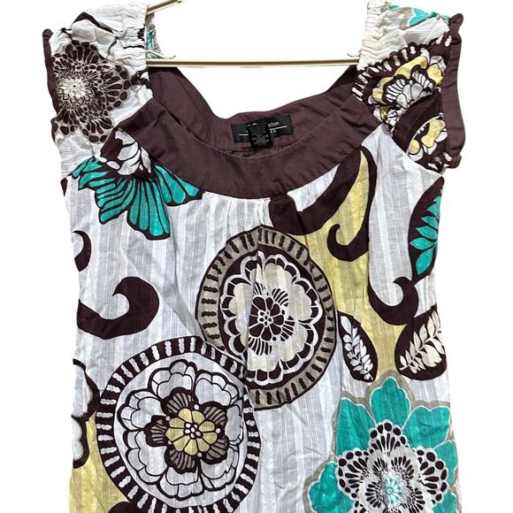 RB Collection Dress Size 10 Brown Yellow Green Knee Length Off Shoulders Y2K - Picture 2 of 6